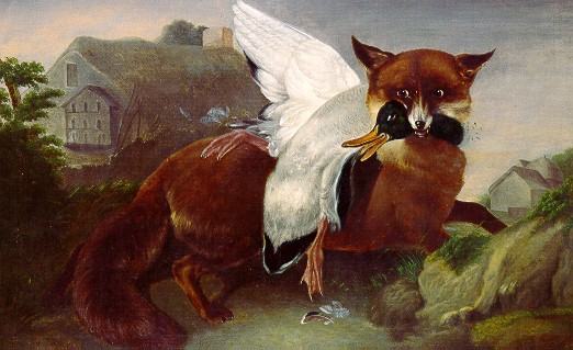 John James Audubon Fox And Goose